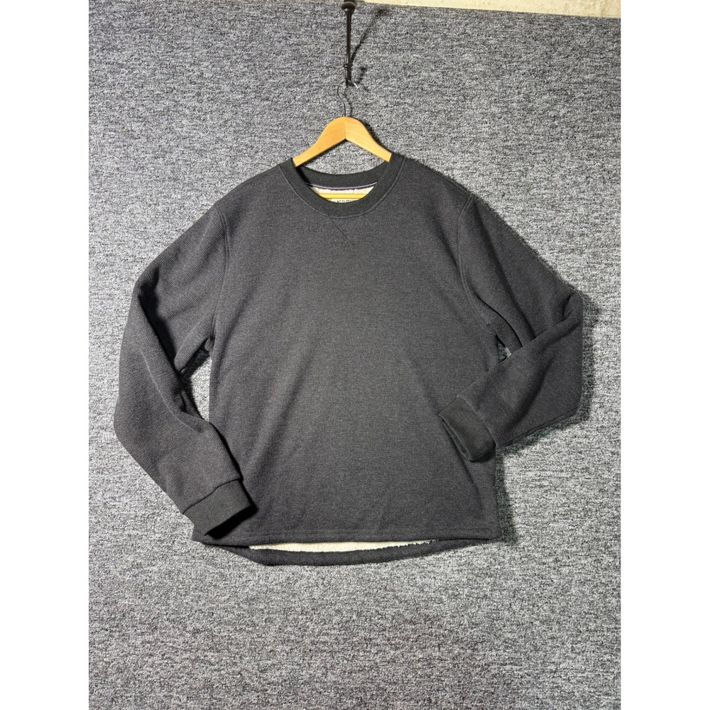 BC Clothing Heritage Mens XXL Charcoal Grey Waffle Knit Sherpa Lined Sweatshirt